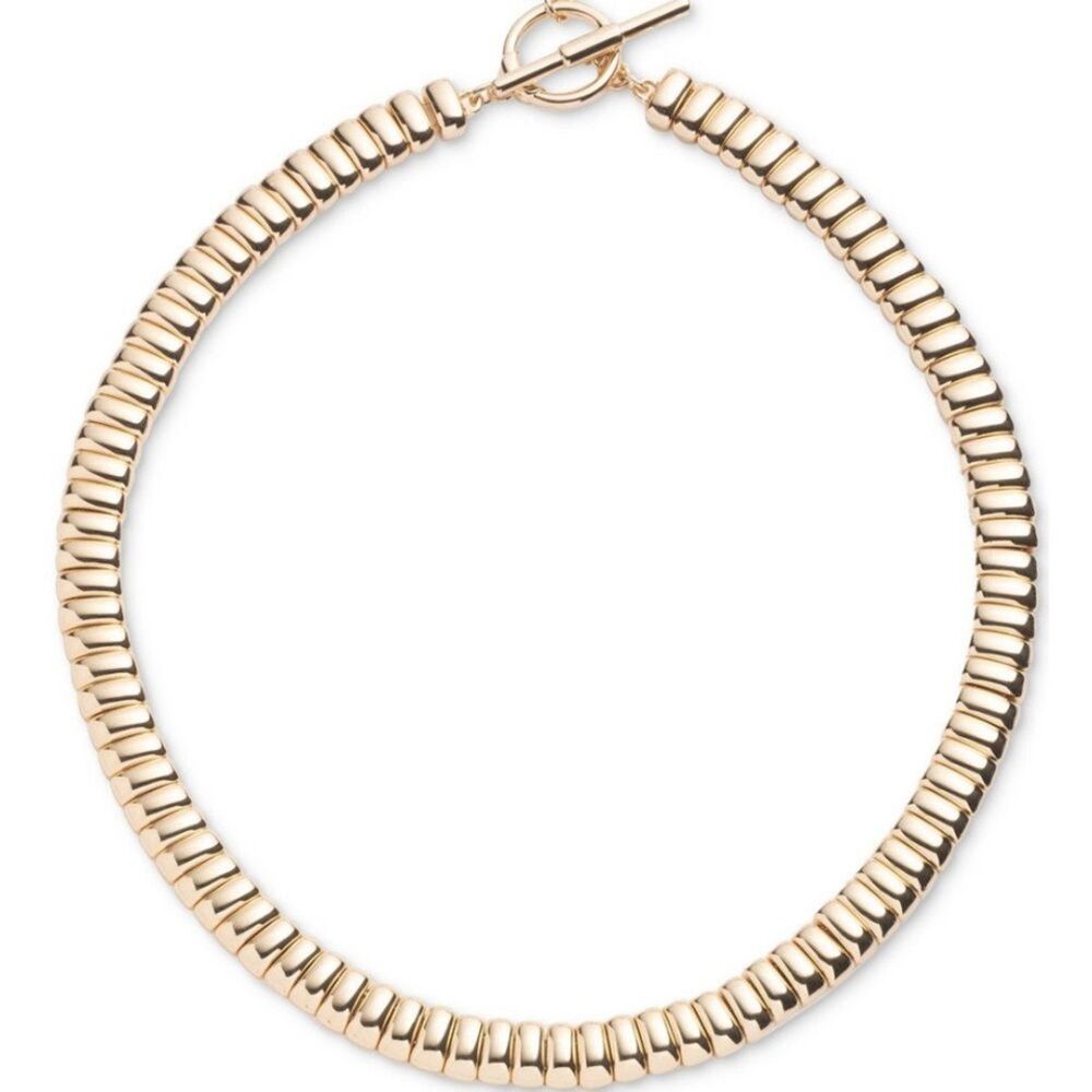 Lauren Ralph Lauren Gold-Tone Ribbed Statement Collar Necklace